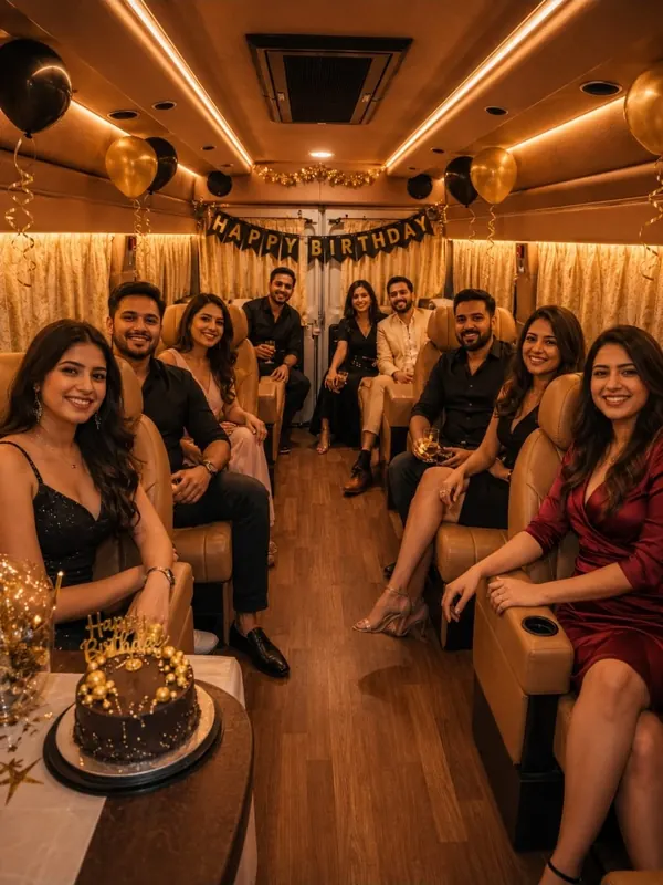 Premium birthday celebration setup with guests